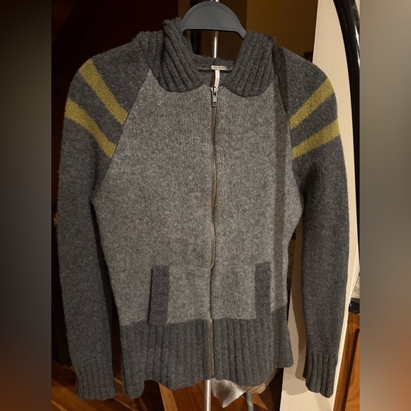 Free People Charcoal Sweater with Butterfly Design - Picture 2 of 5